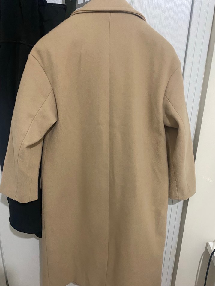 Zara Bej Çift Düğmeli Kaban - Görsel 5