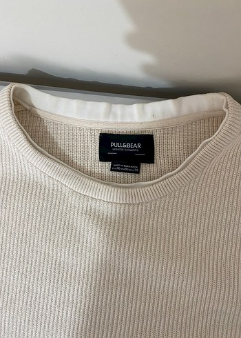 PULL and BEAR Bej Triko Erkek Sweatshirt - Görsel 2