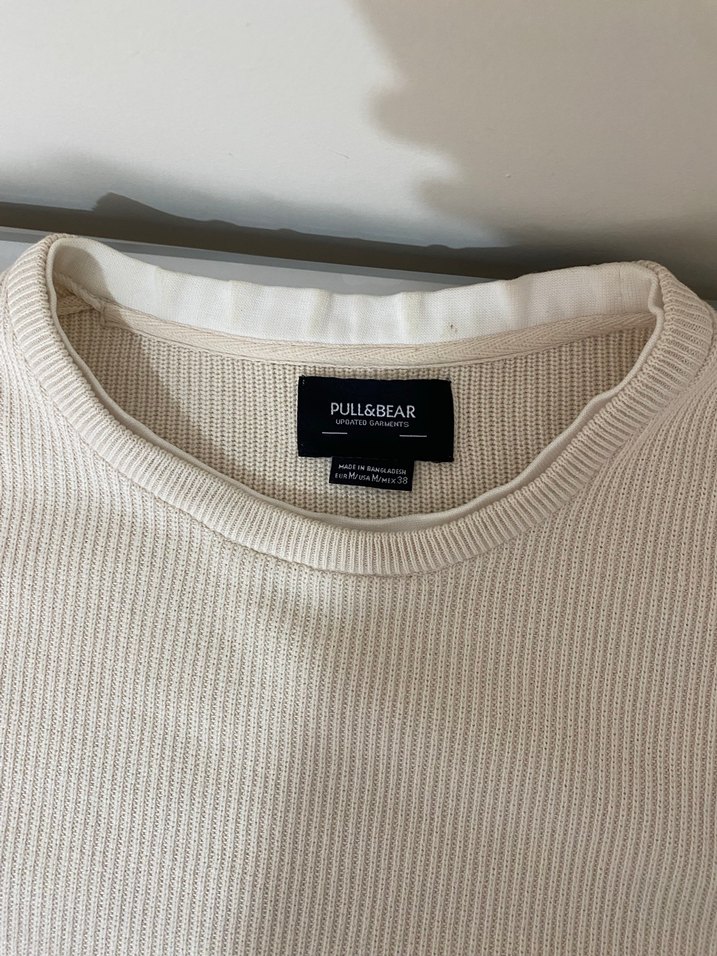 PULL and BEAR Bej Triko Erkek Sweatshirt - Görsel 2