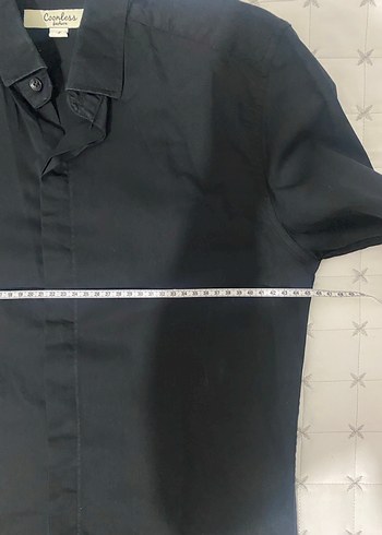 Düz Siyah Erkek Gömlek, Uzun Kollu, Düğmeli - Görsel 6