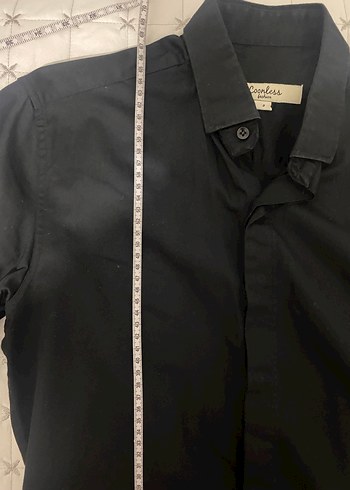 Düz Siyah Erkek Gömlek, Uzun Kollu, Düğmeli - Görsel 7