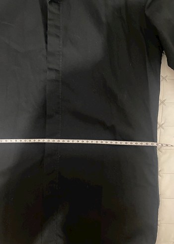 Düz Siyah Erkek Gömlek, Uzun Kollu, Düğmeli - Görsel 5
