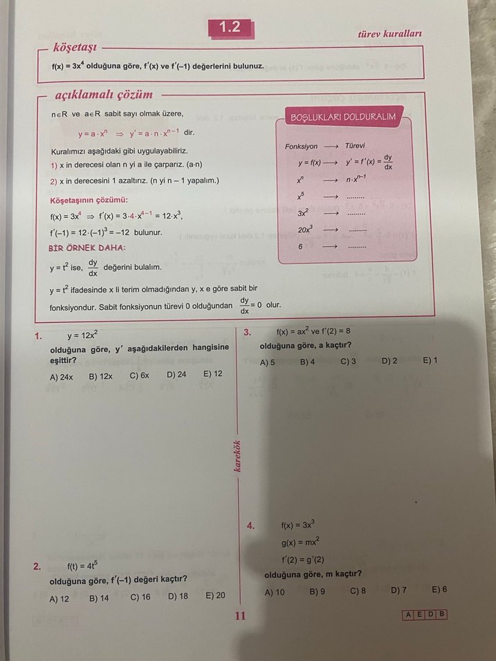 Türev Sıfırdan YKS Hazırlık Kitabı - Görsel 4