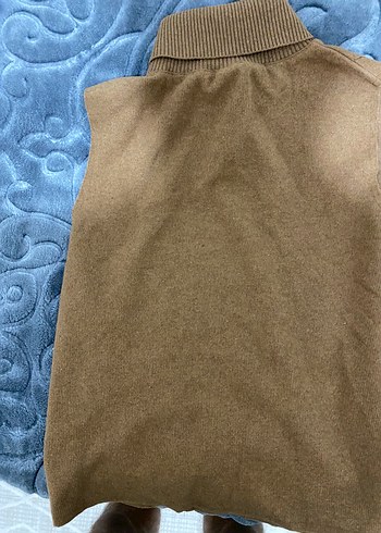 Kahverengi Boğazlı Kolsuz Kadın Süveter - Görsel 6