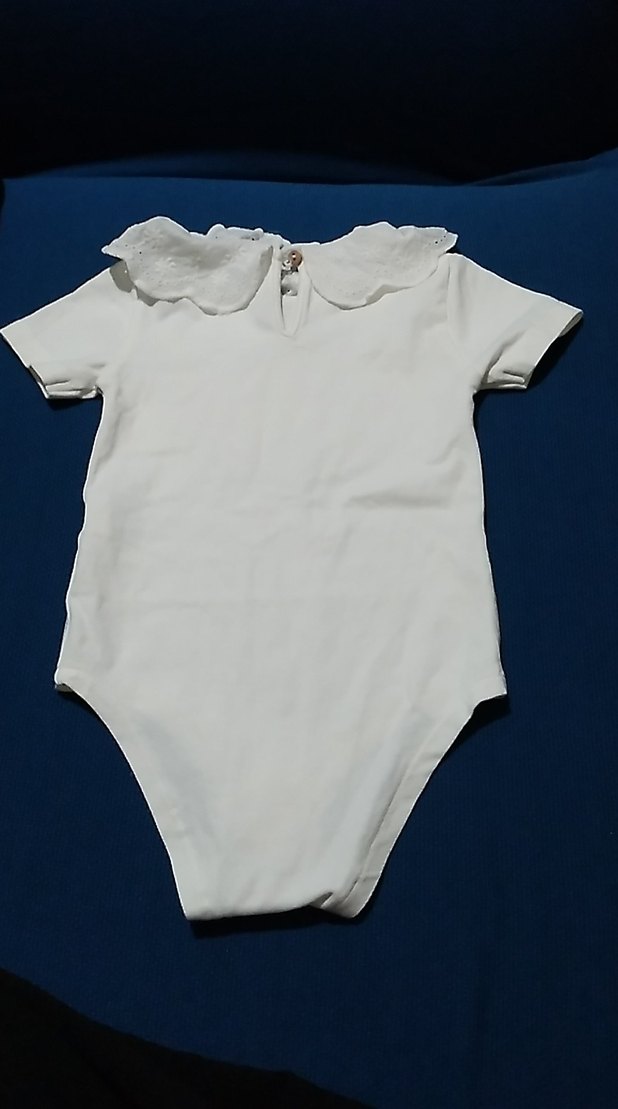 Bebek Kız Beyaz Fırfırlı Kısa Kollu Body - Görsel 2