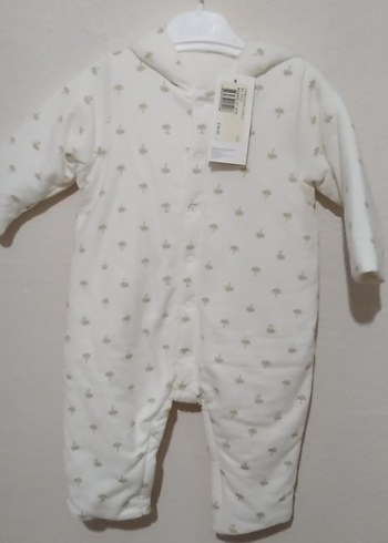 Bebek Kız Beyaz Desenli Düğmeli Tulumu - Görsel 2