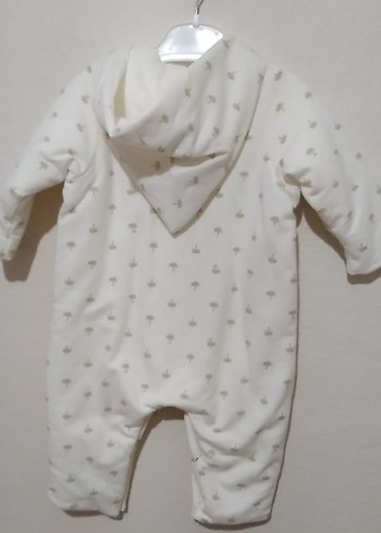 Bebek Kız Beyaz Desenli Düğmeli Tulumu - Görsel 3