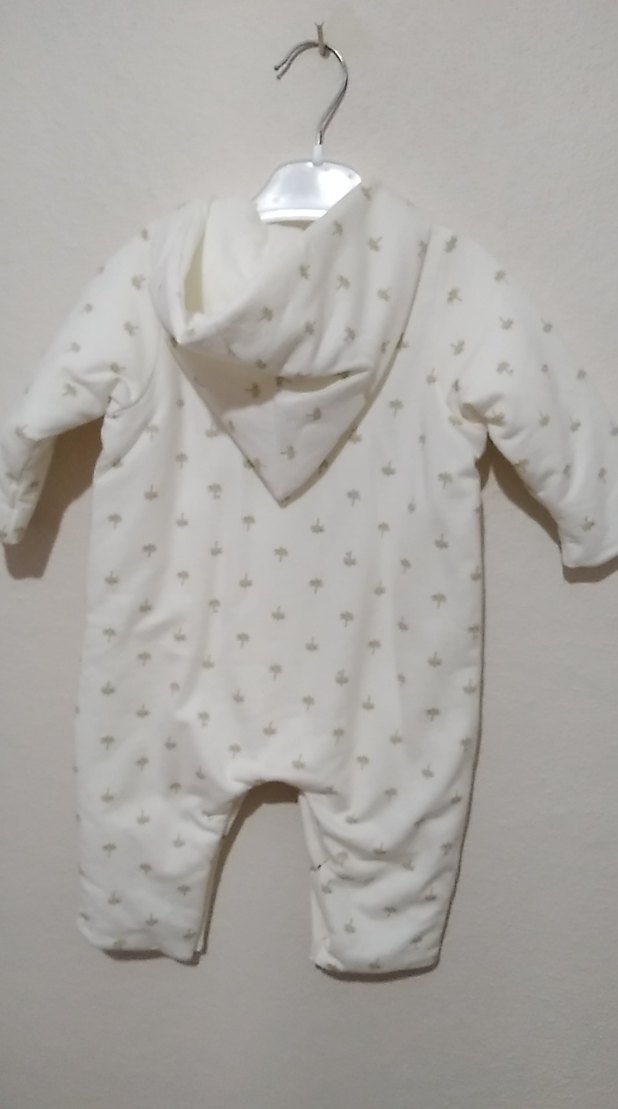 Bebek Kız Beyaz Desenli Düğmeli Tulumu - Görsel 3