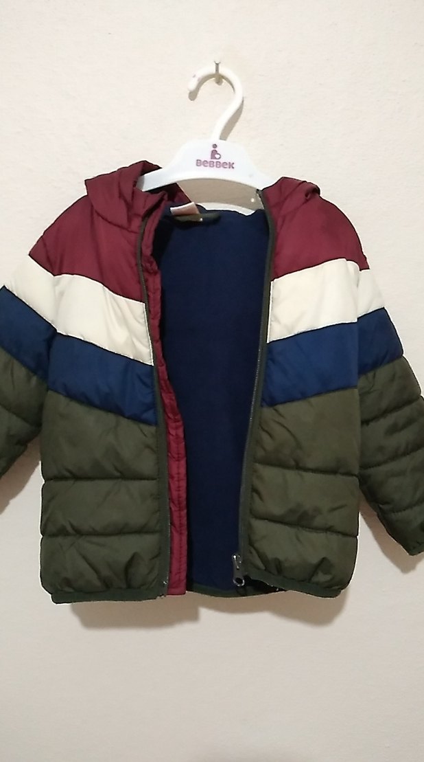 Kapüşonlu Çok Renkli Erkek Çocuk Mont - Görsel 4