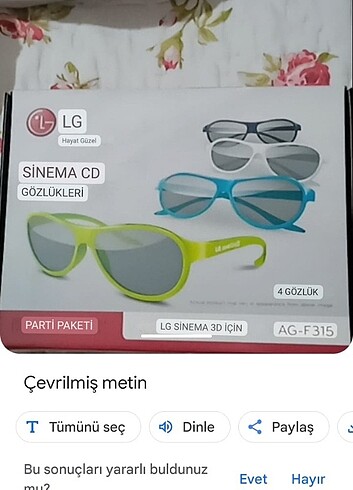 Lg LG 3D cinema gözlüğü 