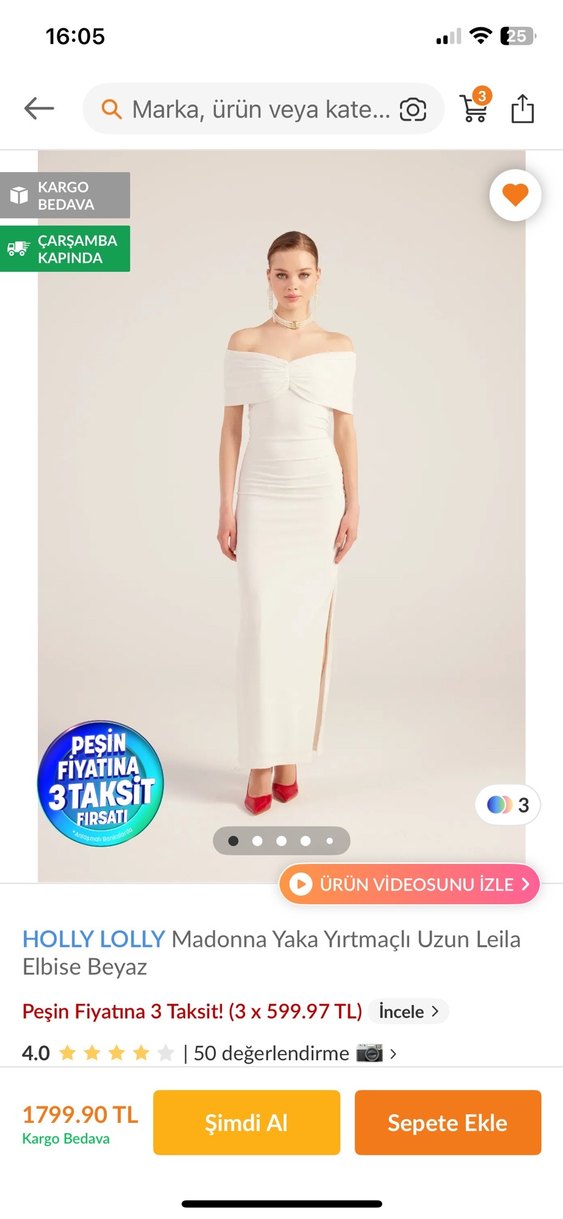 Beyaz Drapeli Straplez Uzun Elbise - Görsel 3