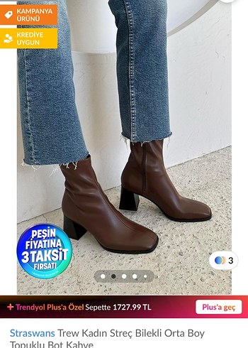 Straswans Kahverengi Deri Kadın Bot - Görsel 2