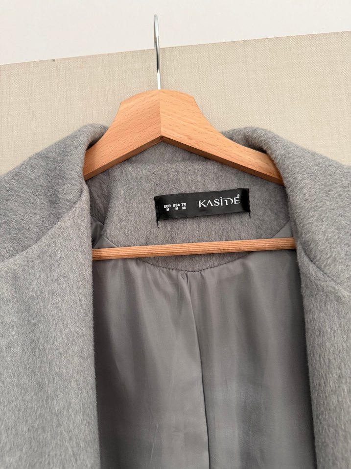 Gri Uzun Klasik Kaban - Görsel 2