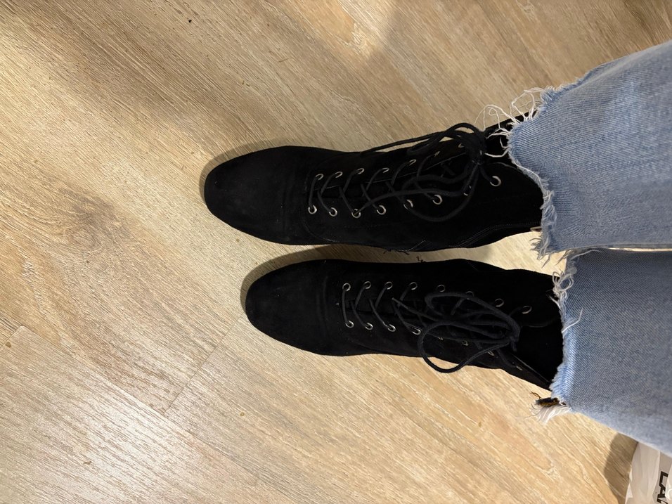 Kadın Siyah Bağcıklı Blok Topuk Bot - Görsel 5