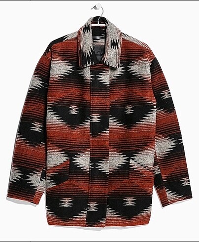 kilim desen aztek vintage ceket kaban etnik oversize grunge y2k
