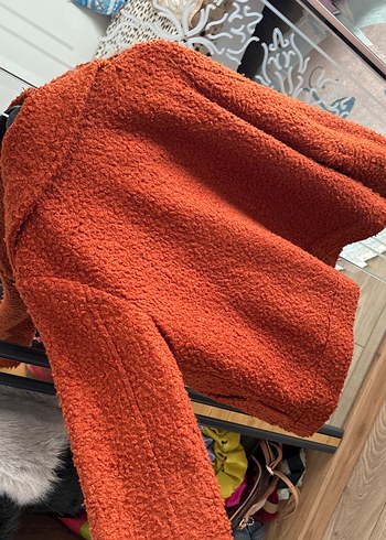 Düğmeli Kahverengi Midi Kadın Ceket - Görsel 3