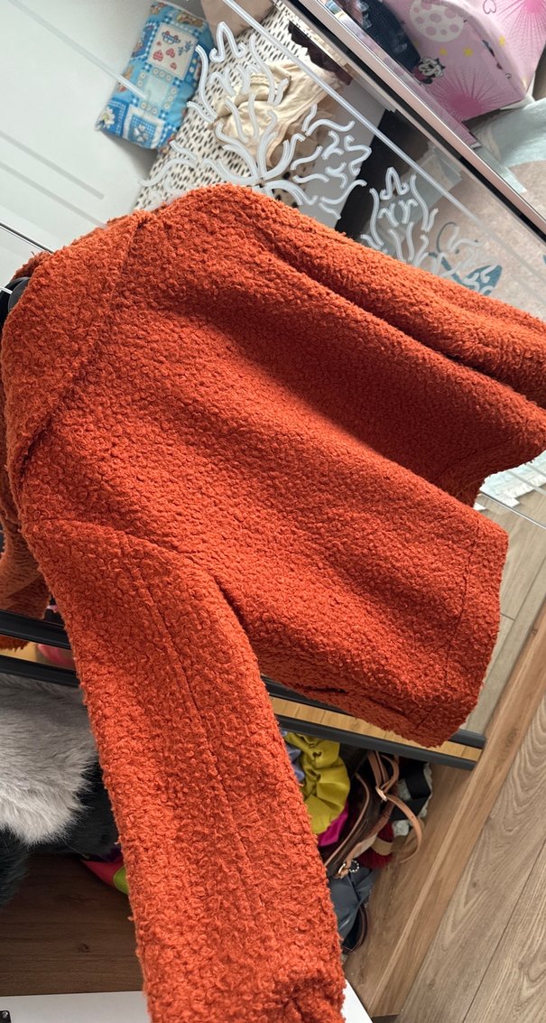 Düğmeli Kahverengi Midi Kadın Ceket - Görsel 3