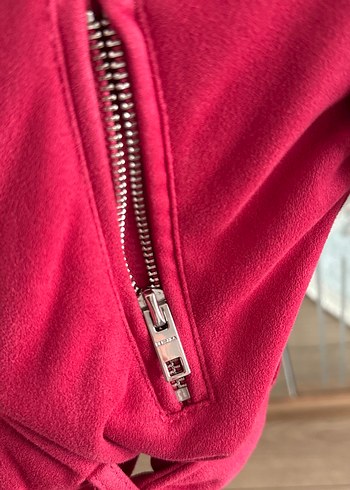 Kadın Pembe Süet Kısa Deri Ceket - Görsel 4