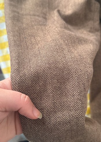 Kadın Kahverengi düz Kesim Kumaş Pantolon - Görsel 4