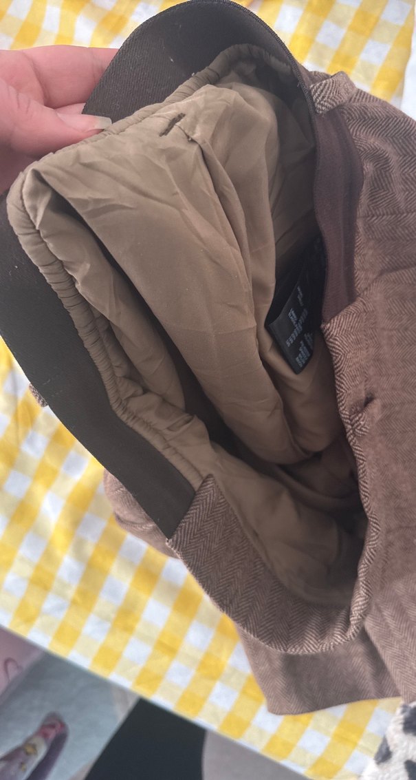 Kadın Kahverengi düz Kesim Kumaş Pantolon - Görsel 3