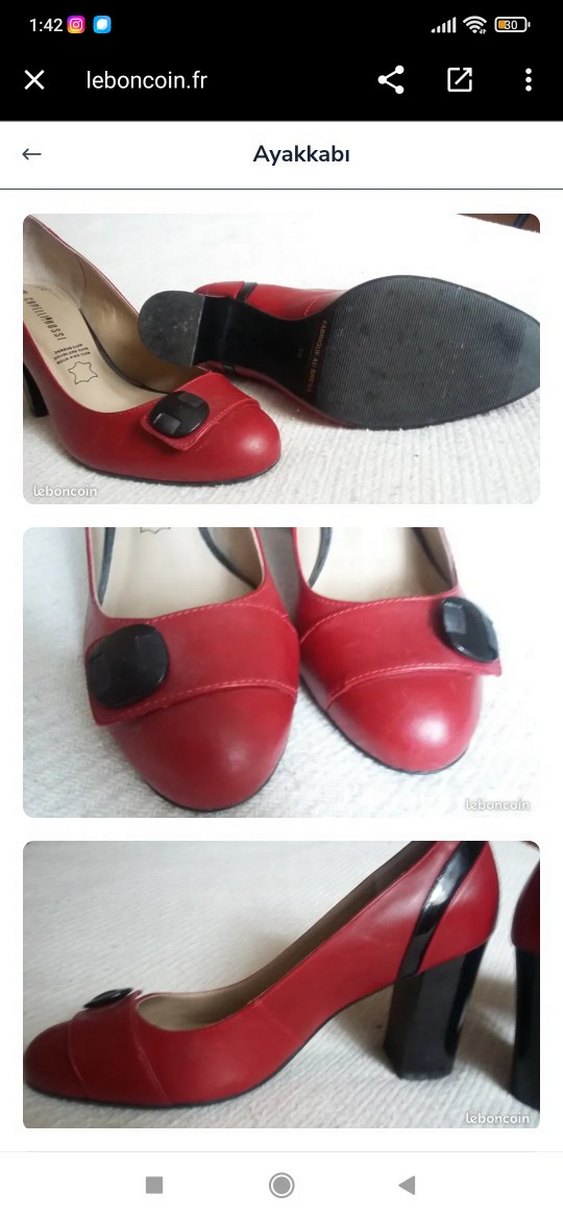 Kırmızı Topuklu Kadın Ayakkabı - Görsel 2