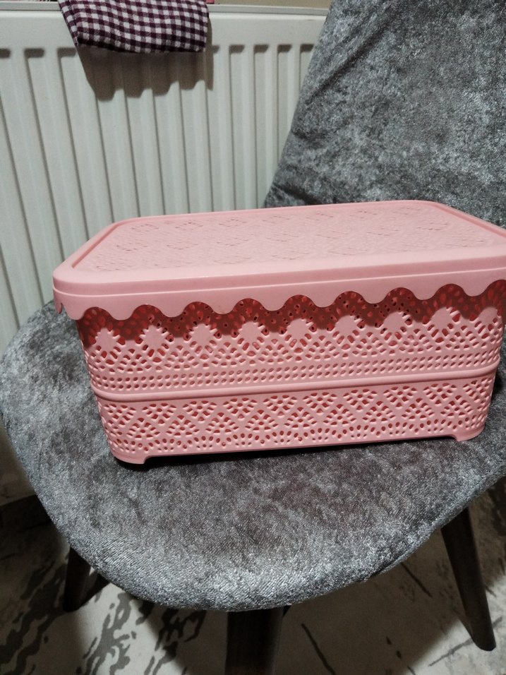 Pembe Delikli Plastik Sepet - Görsel 3