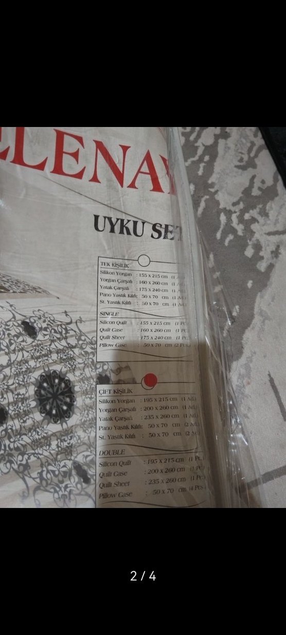 Baskılı Gri Beyaz uyku seti - Görsel 3