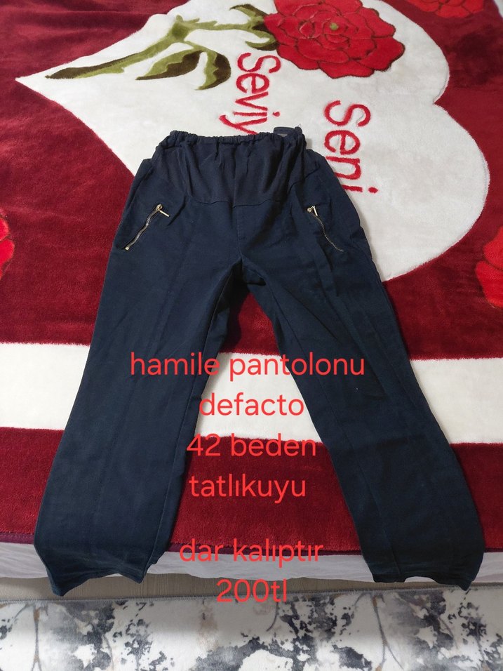 Kadife Hamile Pantolonu Siyah 38 Beden - Görsel 2