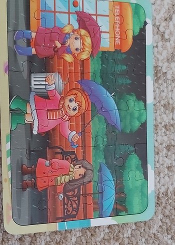 Çocuklar için Renkli Yağmurlu Gün Puzzle 24 parca - Görsel 2