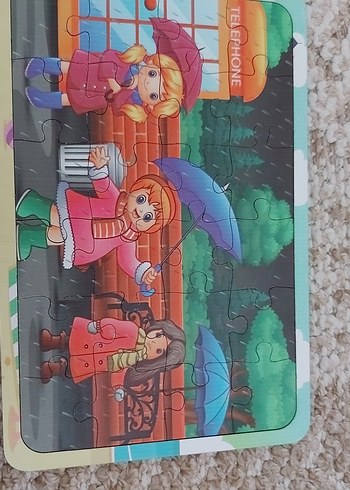 Çocuklar için Renkli Yağmurlu Gün Puzzle 24 parca - Görsel 3