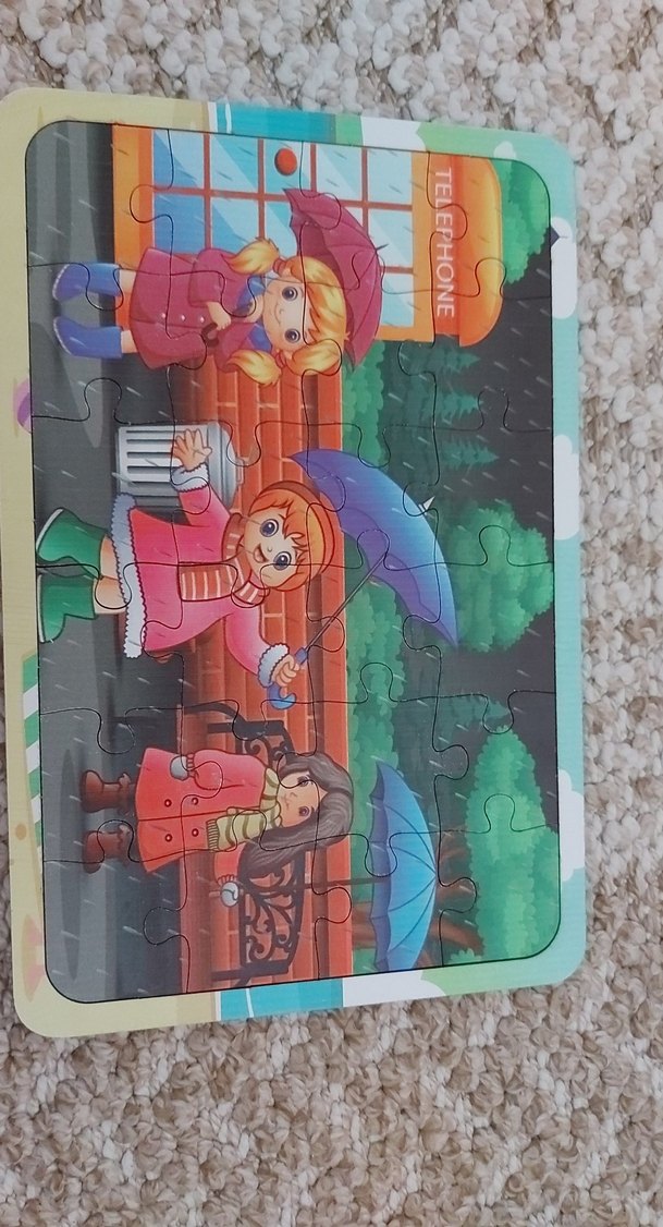 Çocuklar için Renkli Yağmurlu Gün Puzzle 24 parca - Görsel 2