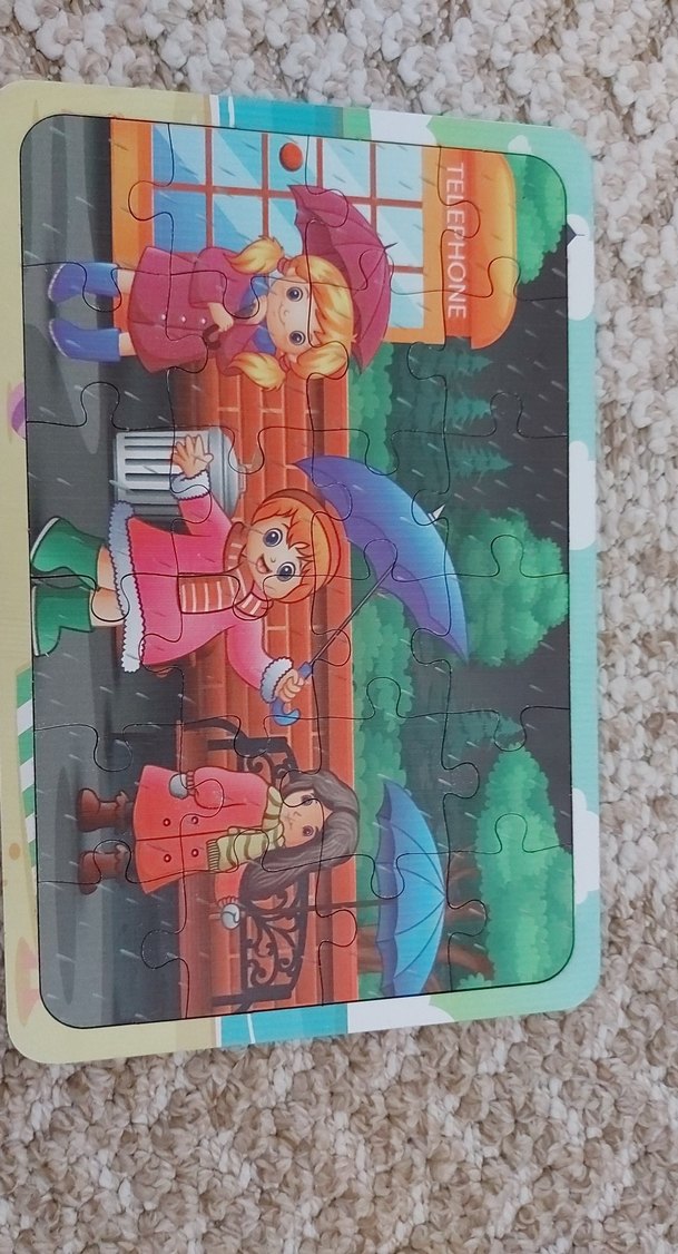 Çocuklar için Renkli Yağmurlu Gün Puzzle 24 parca - Görsel 3