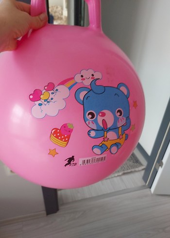 Pembe Renkli Tutacaklı Zıplayan Top - Görsel 2