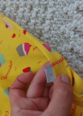 3 Yaş Beden sarı Renk Sarı Desenli Bebek Kız Tulum