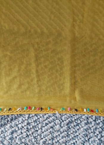 Parlak Sarı Bohem Kadın Şal - Görsel 3