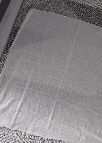 İşlemeli krem Bohem şal tülbent - Görsel 4