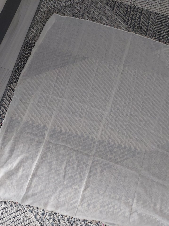 İşlemeli krem Bohem şal tülbent - Görsel 4