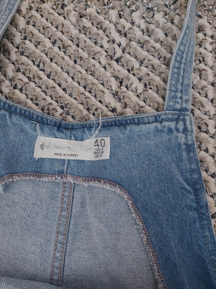 Kadın Kot Şort Tulum, Rahat Kesim, Askılı - Görsel 2