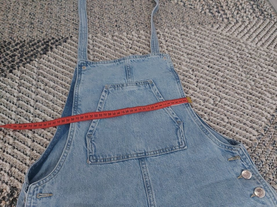 Kadın Kot Şort Tulum, Rahat Kesim, Askılı - Görsel 4