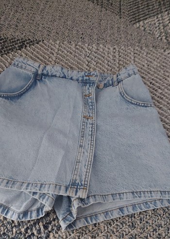 Mavi etekli pantolon şort - Görsel 8