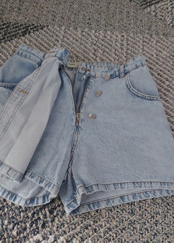 Mavi etekli pantolon şort - Görsel 7