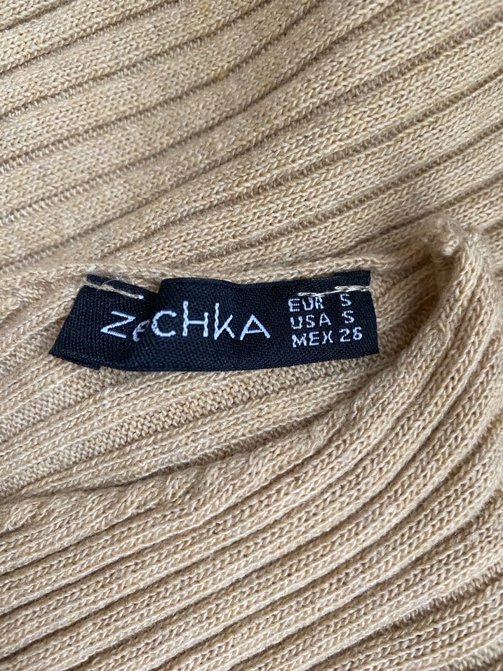 Bej V Yaka Triko Kadın Kazak - Görsel 3