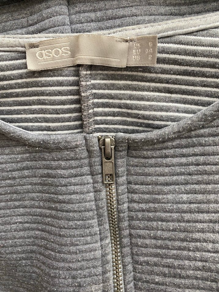 Fermuarlı Kısa Gri Kadın Yelek - Görsel 4