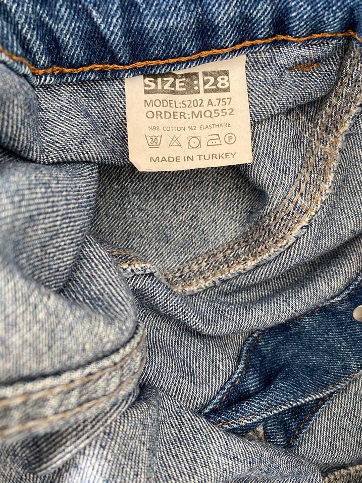 Düğmeli Mavi Denim Mini Etek - Görsel 4