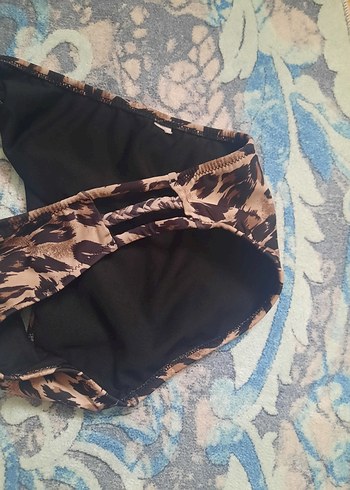38 Beden kahverengi Renk Kadın Leopar Desenli Bikini Altı