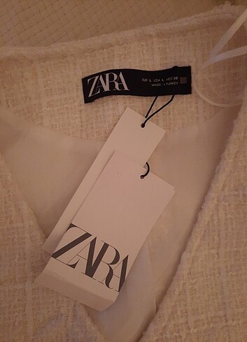 l Beden beyaz Renk Zara Elbise