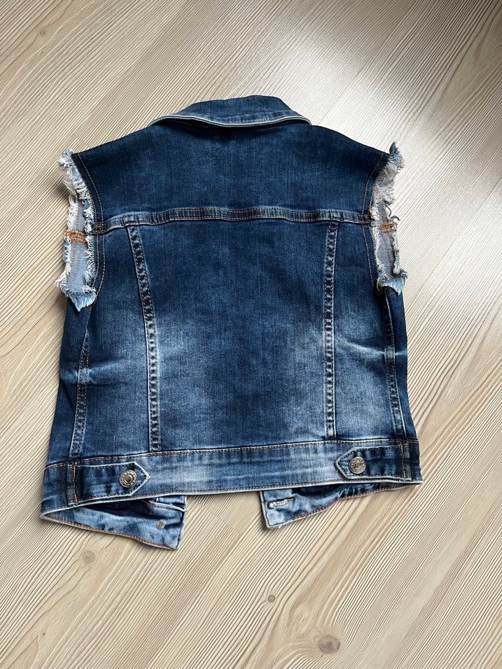 Kız Çocuk Kolsuz Kot Ceket  7/8 Yaş - Görsel 3