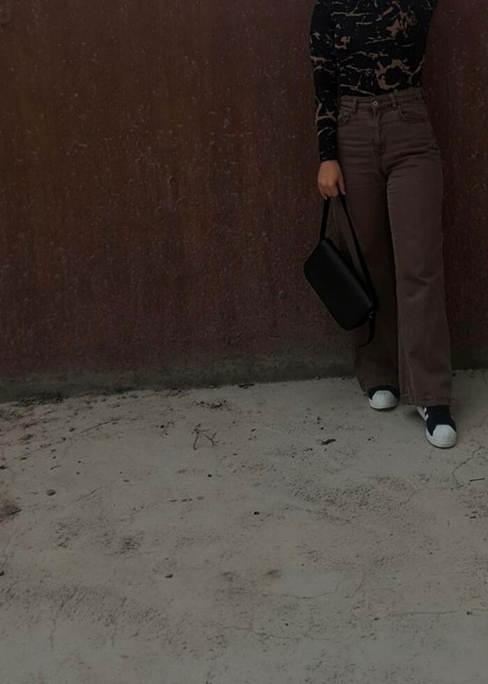 Kahverengi palazo pantolon - Görsel 3