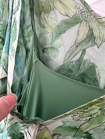 H&M yeşil elbise - Görsel 6