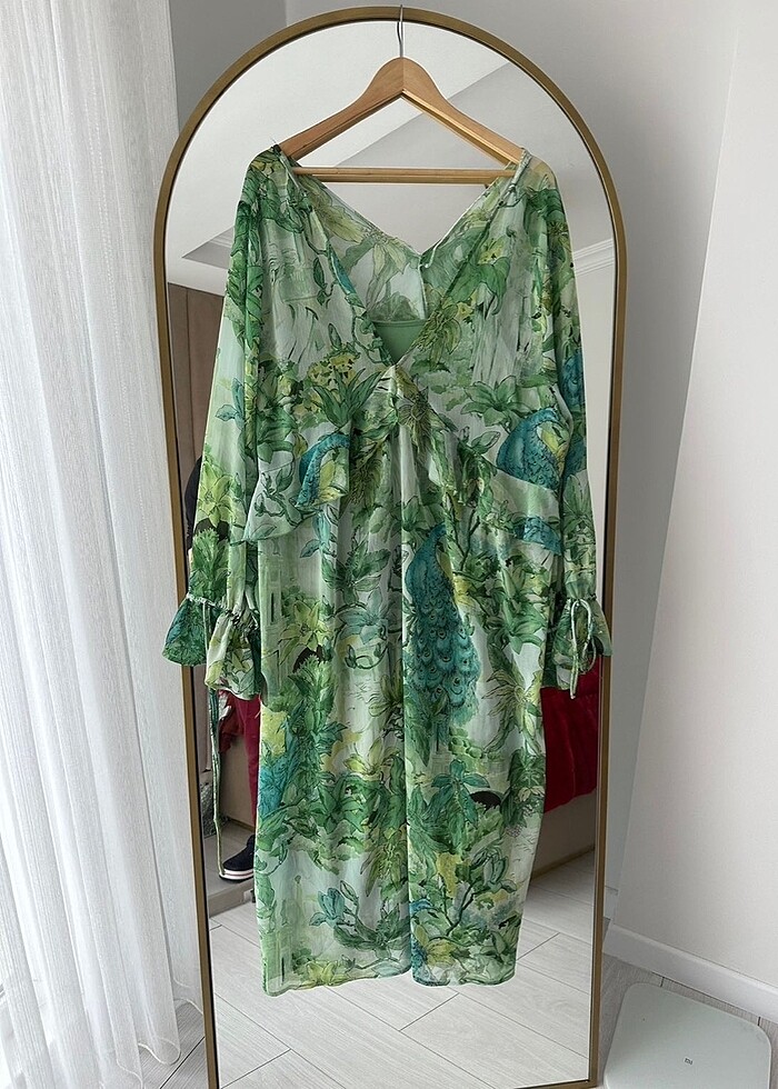 H&M yeşil elbise - Görsel 5